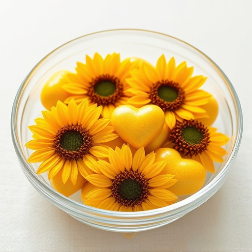 Sunflower hearts in a clear dish