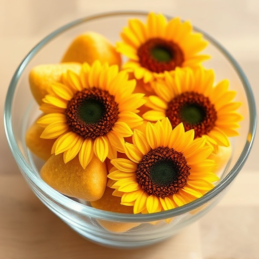 Sunflower hearts in a clear dish