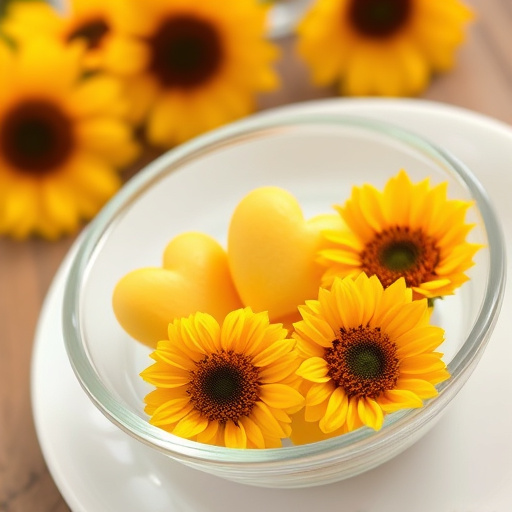 Sunflower hearts in a clear dish