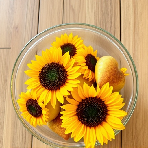 Sunflower hearts in a clear dish