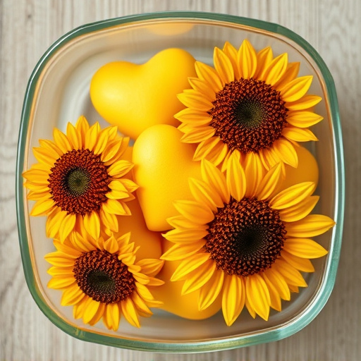 Sunflower hearts in a clear dish