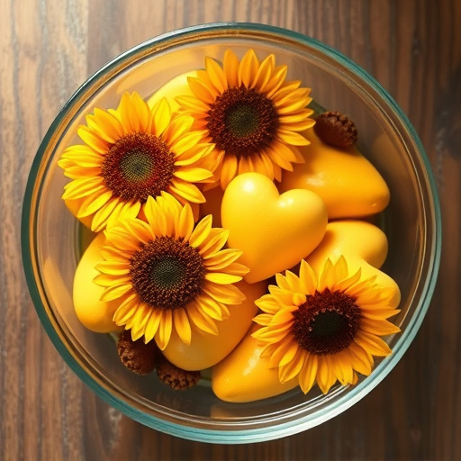 Sunflower hearts in a clear dish