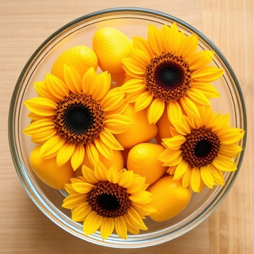 Sunflower hearts in a clear dish