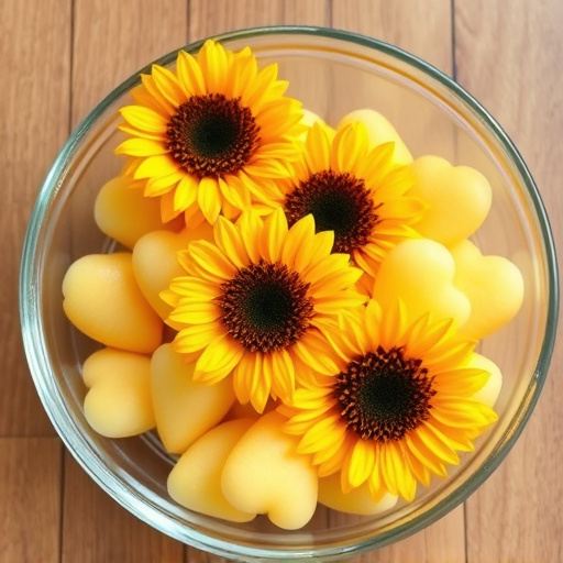 Sunflower hearts in a clear dish