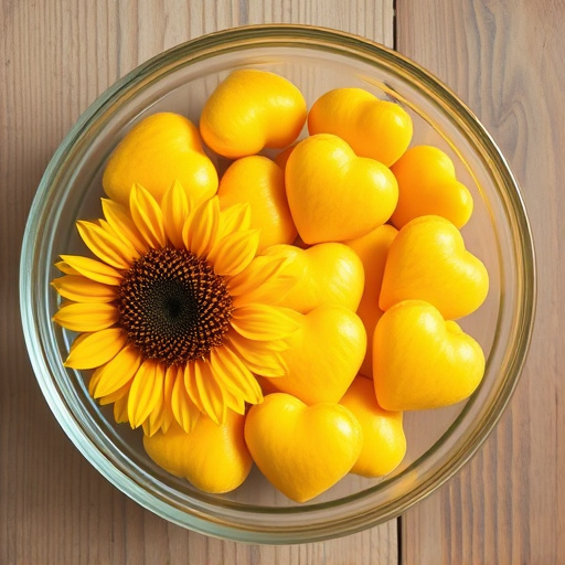 Sunflower hearts in a clear dish