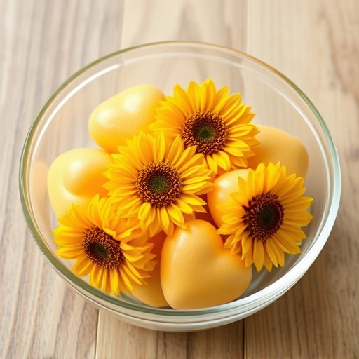 Sunflower hearts in a clear dish