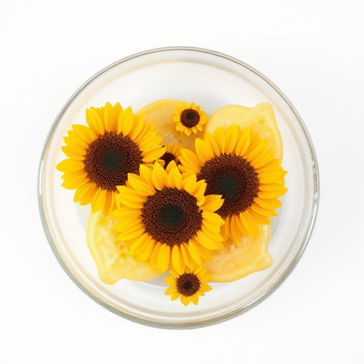 Sunflower hearts in a clear dish