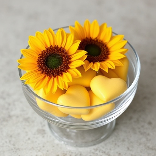Sunflower hearts in a clear dish