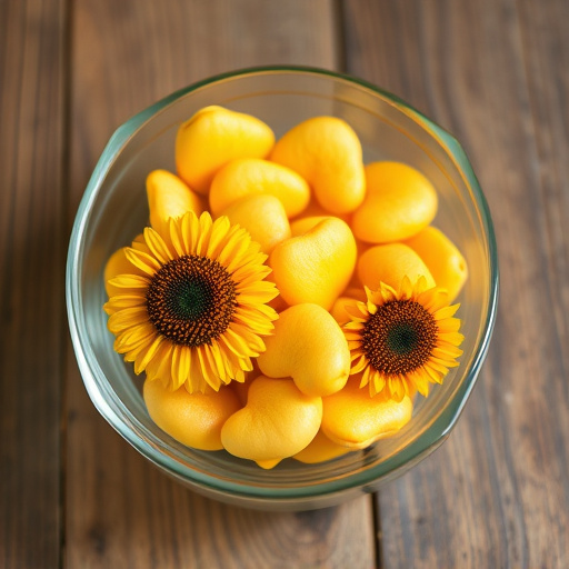 Sunflower hearts in a clear dish
