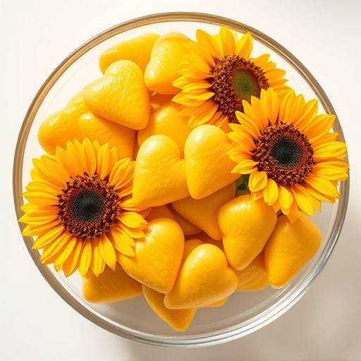 Sunflower hearts in a clear dish