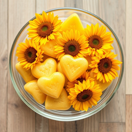 Sunflower hearts in a clear dish