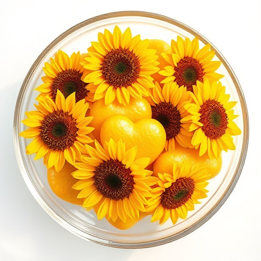 Sunflower hearts in a clear dish