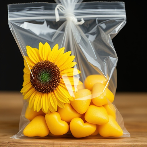 Sunflower hearts in clear plastic bag