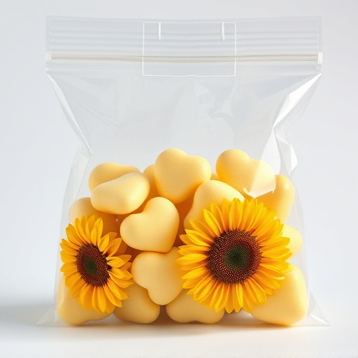 Sunflower hearts in clear plastic bag