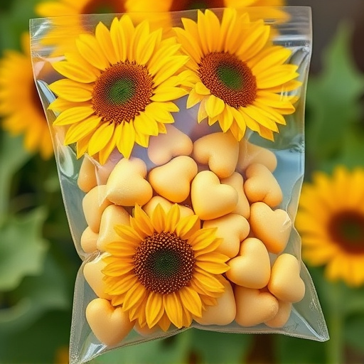Sunflower hearts in clear plastic bag
