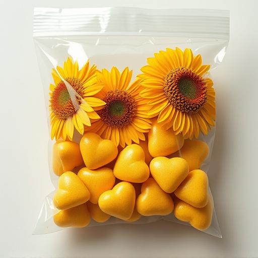 Sunflower hearts in clear plastic bag