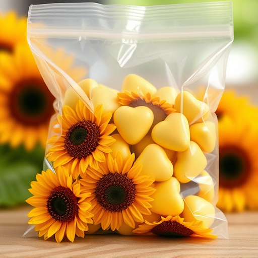 Sunflower hearts in clear plastic bag