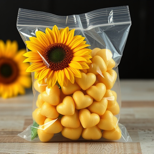 Sunflower hearts in clear plastic bag