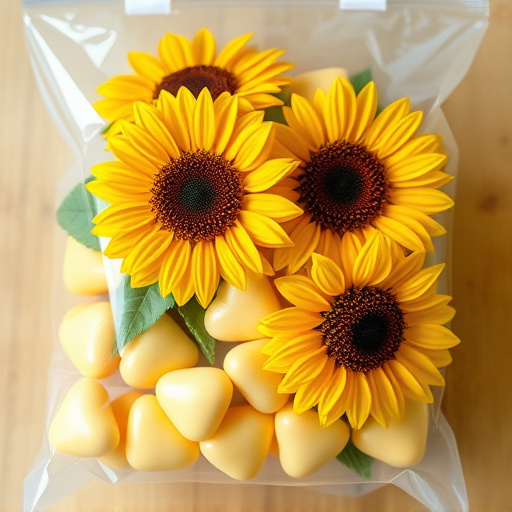 Sunflower hearts in clear plastic bag