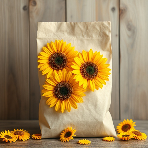 Sunflower hearts in eco-friendly paper bag