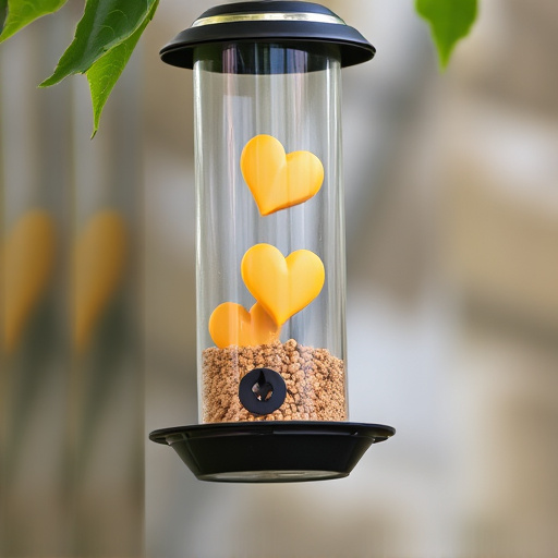 Sunflower hearts in hanging seed feeder