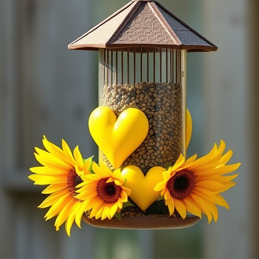 Sunflower hearts in hanging seed feeder