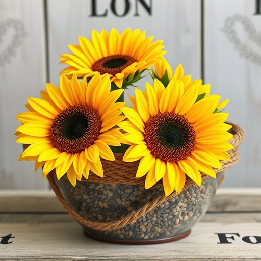 Sunflower hearts in rustic seed container
