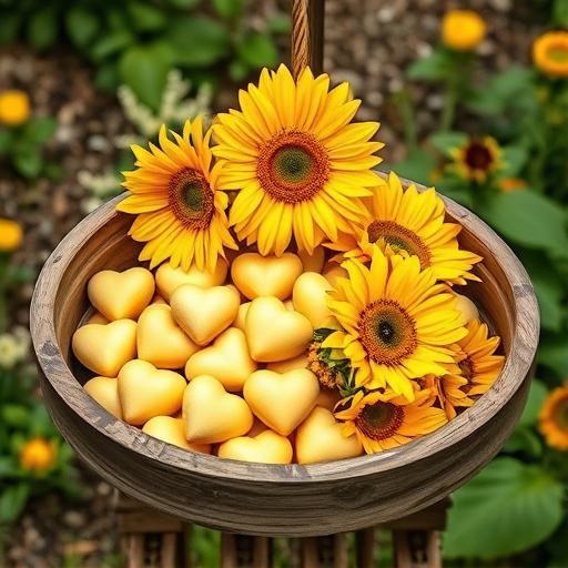 Sunflower hearts poured into bird table tray