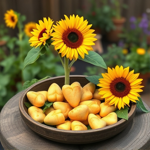 Sunflower hearts poured into bird table tray