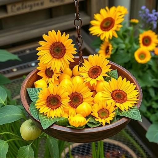 Sunflower hearts poured into bird table tray