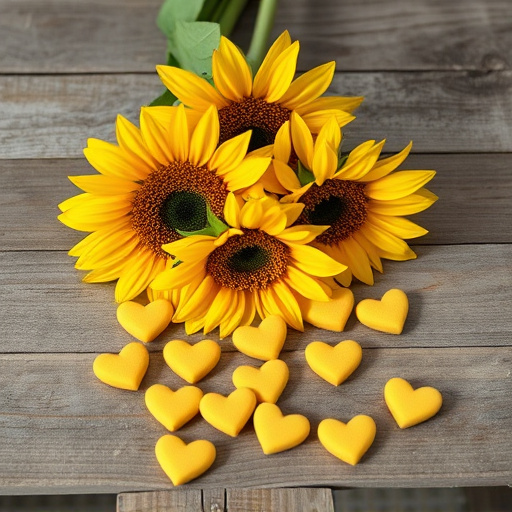 Sunflower hearts spilling onto wooden surface