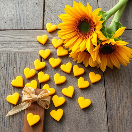 Sunflower hearts spilling onto wooden surface