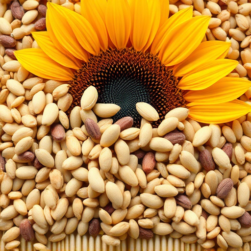 Sunflower seeds and grains mix