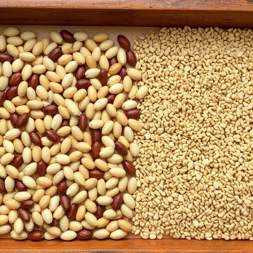 Sunflower seeds and millet in tray