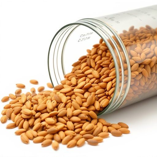 Sunflower seeds spilling from container
