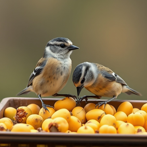 Tits feeding from tray of sunflower hearts