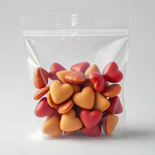 Transparent pouch of sunflower hearts seeds
