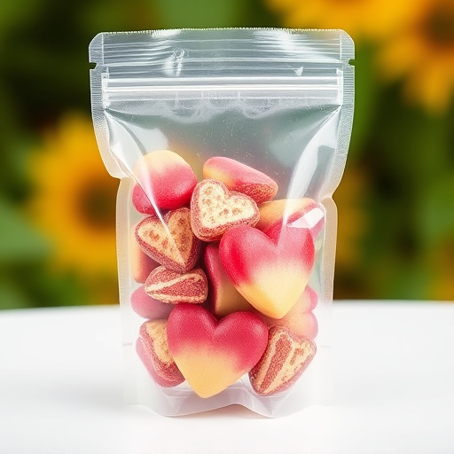 Transparent pouch of sunflower hearts seeds