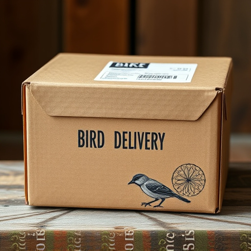 UK delivery box with bird seed label