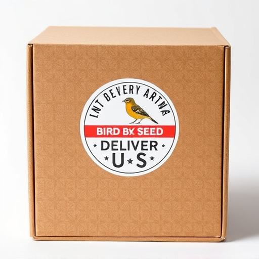 UK delivery box with bird seed label
