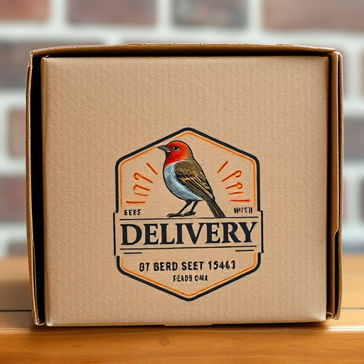 UK delivery box with bird seed label