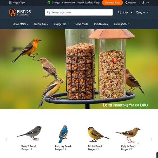 Variety of bird feed on website