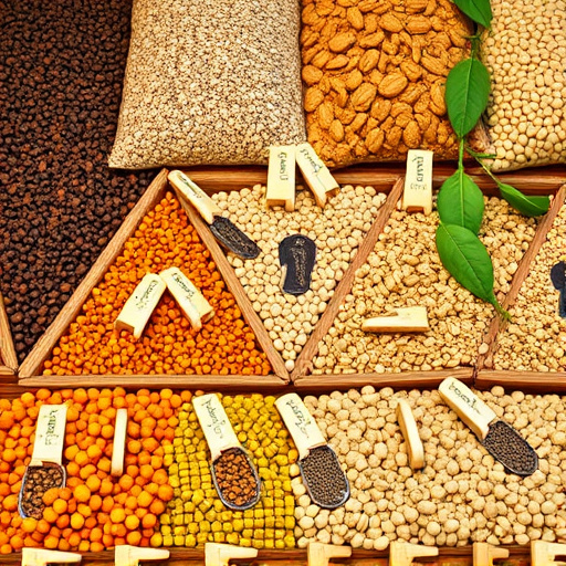 Variety of seeds in bulk display