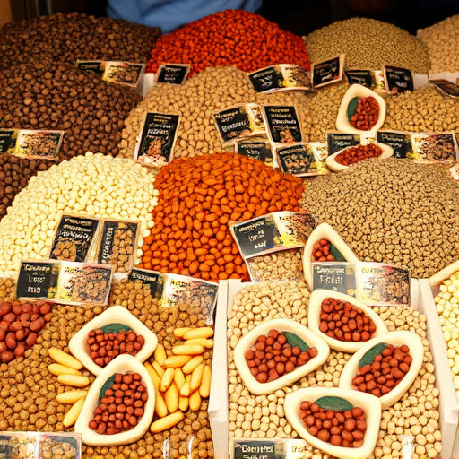 Variety of seeds in bulk display