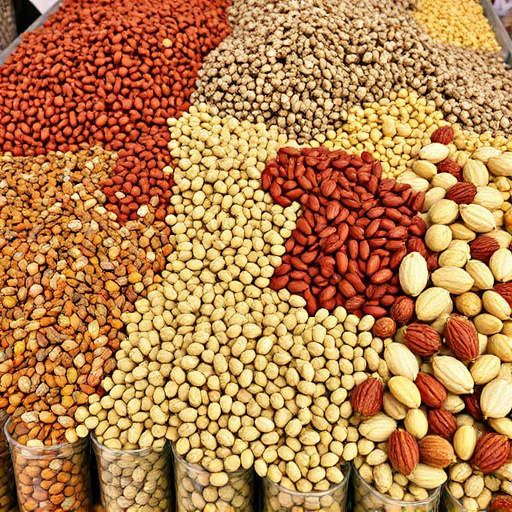 Variety of seeds in bulk display