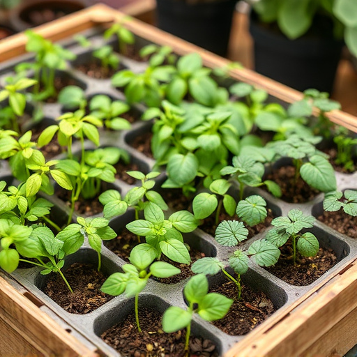 Variety of seeds in garden tray