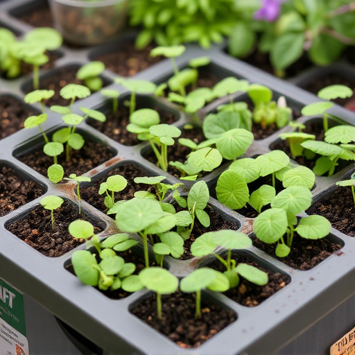 Variety of seeds in garden tray