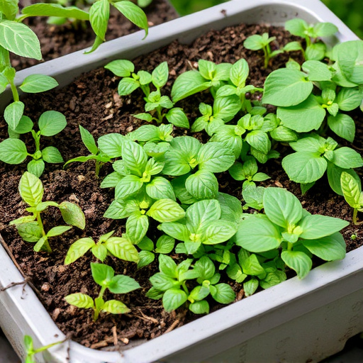 Variety of seeds in garden tray