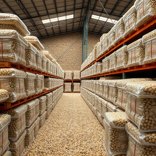 Warehouse full of suet pellet stock