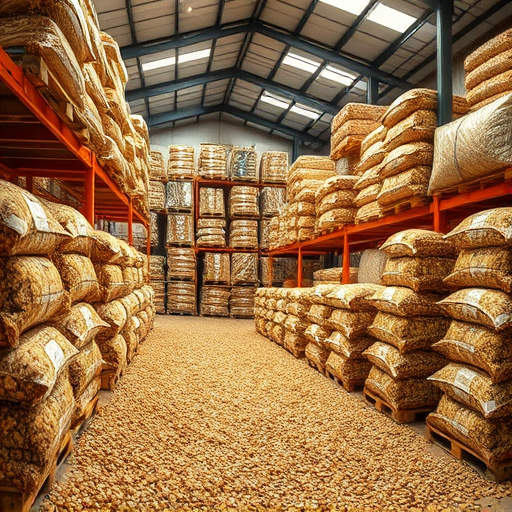 Warehouse full of suet pellet stock